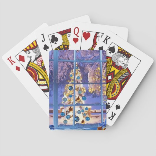 Festliche Weihnachtsverzierungen Spielkarten (Rückseite)