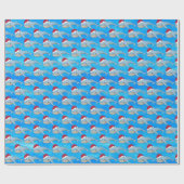 Festliche Weihnachtswal-Liebhaber gefliest Geschenkpapier (Flach)