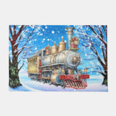 Festliche Weihnachtswasserbahn Fußmatte (Vorderseite)