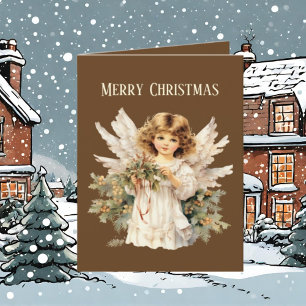 Festliche Weihnachtswasserfarbe Angel hinzufügen T Feiertagskarte