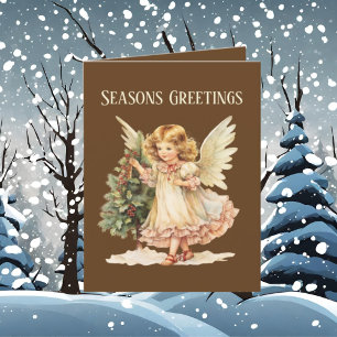 Festliche Weihnachtswasserfarbe Angel hinzufügen T Feiertagskarte
