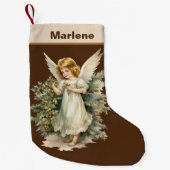 Festliche Weihnachtswasserfarbe Angel Name hinzufü Kleiner Weihnachtsstrumpf (Vorderseite)