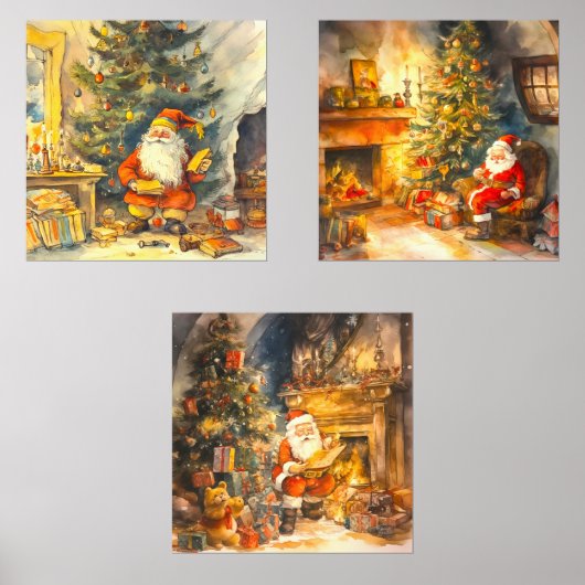 Festliche Weihnachtswasserfarbe Bilderwand Sets (Vorderseite)