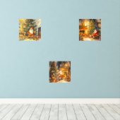Festliche Weihnachtswasserfarbe Bilderwand Sets (Holzboden)