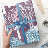 Festliche Weihnachtswinterwaldrinde Geschenkpapier