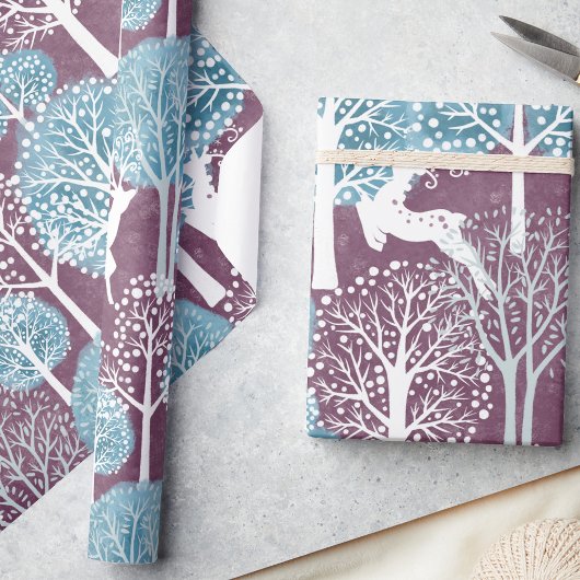 Festliche Weihnachtswinterwaldrinde Geschenkpapier