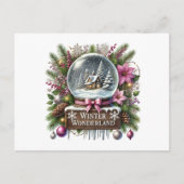 Festliche Weihnachtswunder - Schneekugel Feiertagspostkarte (Vorderseite)