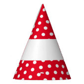 Festliche weiße Polka Dots verbanden roten Hinterg Partyhütchen (Links)