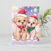 Festliche Welpen mit Feierabend Weihnachten (Stehend Vorderseite)