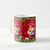 "Festliche Welpen Weihnachten" Kaffeetasse (Vorderseite Links)
