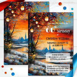 Festliche Whimsical Adult Winter Geburtstagsparty Einladung