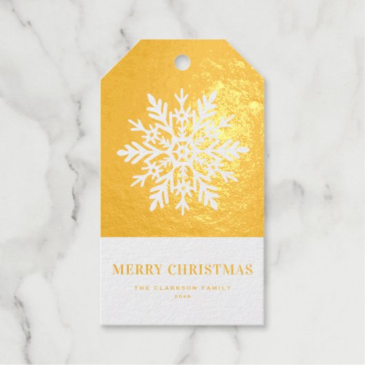 Festliche Whimsical-Schneeflocke Frohe Weihnachten Geschenkanhänger (Vorderseite)
