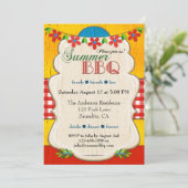 Festliche Whimsical Summer GRILLEN Party Einladung (Stehend Vorderseite)