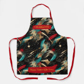 Festliche Winter Abstrakte Schürze mit Individuell (Vorderseite)