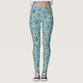 Festliche Winter Birds Weihnachtsmuster Leggings (Vorderseite)