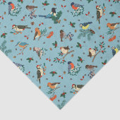 Festliche Winter Birds Weihnachtsmuster Seidenpapier (Ausschnitt)