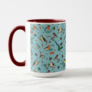 Festliche Winter Birds Weihnachtsmuster Tasse