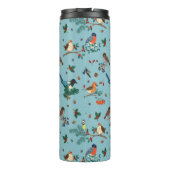 Festliche Winter Birds Weihnachtsmuster Thermosbecher (Rückseite)