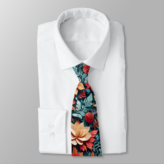 Festliche Winter-Blumen-Eleganz Krawatte (Gebunden)