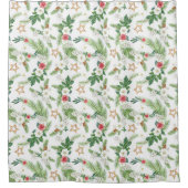 Festliche Winter-Botanicals überall Duschvorhang (Vorderseite)