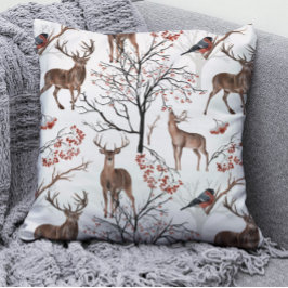 Festliche Winter Deer Woodland Muster Weihnachten Kissen