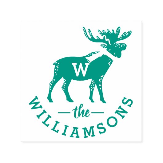 Festliche Winter Elche Monogram Weihnachten Permastempel (Design)