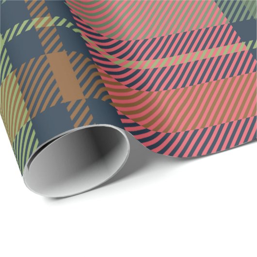 Festliche Winter Karierte Weihnachtswrapping Papie Geschenkpapier (Rolleneckpunkt)