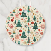 Festliche Winter Pattern Kinderdusche Geschenkanhänger (Rückseite)