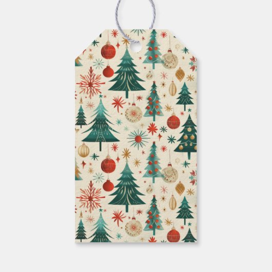 Festliche Winter Pattern Kinderdusche Geschenkanhänger (Rückseite)