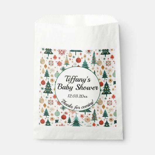 Festliche Winter Pattern Kinderdusche Geschenktütchen (Vorderseite)