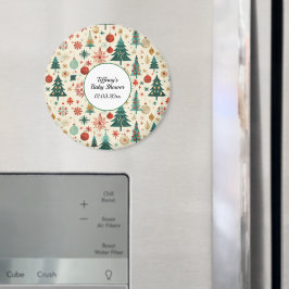 Festliche Winter Pattern Kinderdusche Magnet