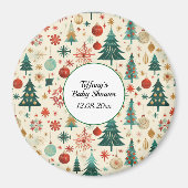 Festliche Winter Pattern Kinderdusche Magnet (Vorne)