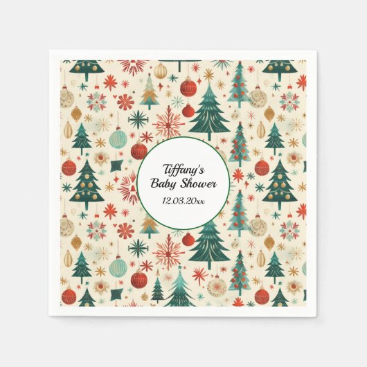 Festliche Winter Pattern Kinderdusche Serviette (Vorderseite)