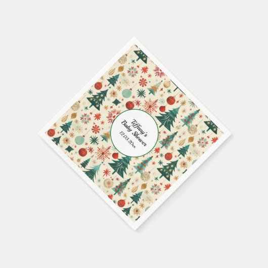 Festliche Winter Pattern Kinderdusche Serviette (Ecke)