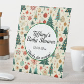 Festliche Winter Pattern Kinderdusche Sockelschild (In Situ)