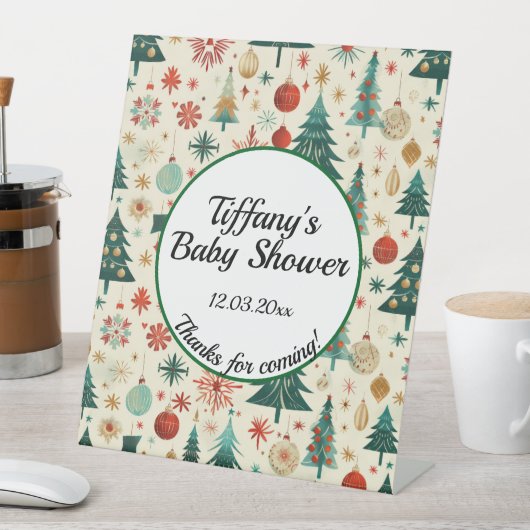 Festliche Winter Pattern Kinderdusche Sockelschild (In Situ)