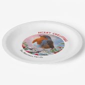 Festliche Winter Robin Hübsch Watercolor Weihnacht Pappteller (Schrägansicht)