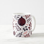 Festliche Winter Rot und Schwarze Weihnachten Kaffeetasse (VorderseiteRechts)