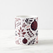 Festliche Winter Rot und Schwarze Weihnachten Kaffeetasse (Mittel)