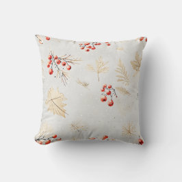 Festliche Winter Rote Berries und Blätter Kissen K