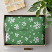 Festliche Winter-Schneeflocken-Muster Grün und Wei Seidenpapier (Geschenk)