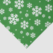Festliche Winter-Schneeflocken-Muster Grün und Wei Seidenpapier (Detail)