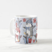 Festliche Winter-Tanzpinguine Kaffeetasse (Vorderseite Links)