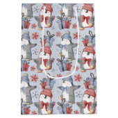 Festliche Winter-Tanzpinguine Mittlere Geschenktüte (Rückseite)