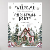 Festliche Winter Weihnachten Party Willkommensunte Poster (Vorne)