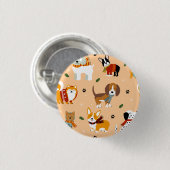 Festliche Winter-Welpen-Schals Button (Vorne & Hinten)