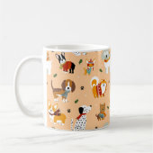 Festliche Winter-Welpen-Schals Kaffeetasse (Links)