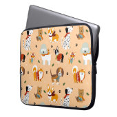 Festliche Winter-Welpen-Schals Laptopschutzhülle (Vorderseite Links)