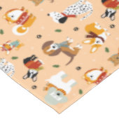 Festliche Winter-Welpen-Schals Tischdecke (Schrägansicht)