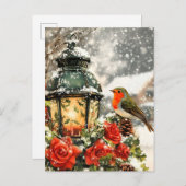Festliche Winter Wonderland Szene Ankündigungspostkarte (Vorne/Hinten)